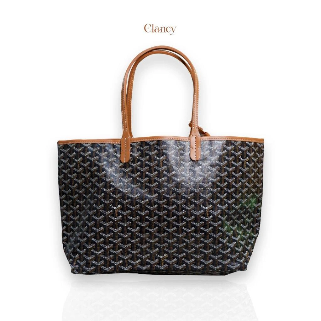 Clancy Goy St. Louis Tote Bag Coated Canvas Leather Lining No Brand Luxury Leather Bag Tas Slempang Casual Wanita Kulit Asli No Brand Real Leather Clancy BAG104