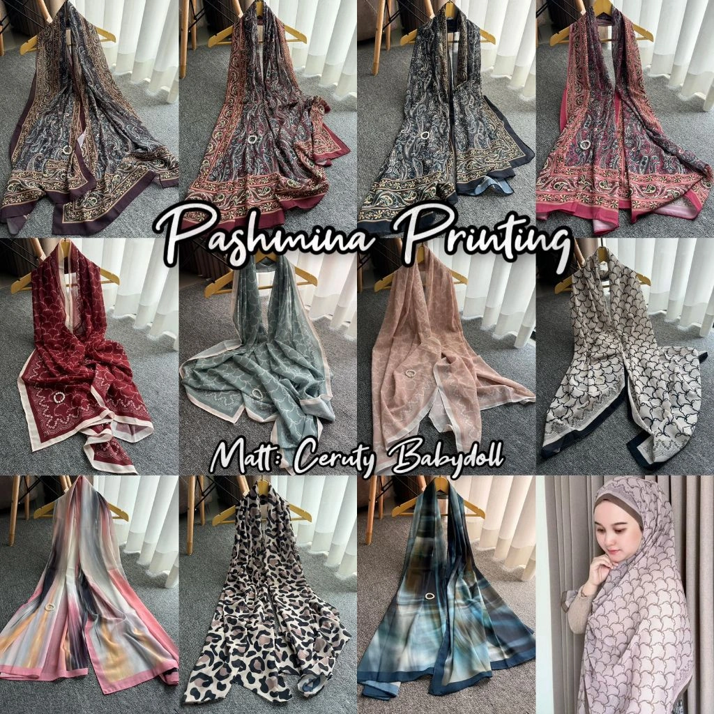 PASHMINA MOTIF PRINTING/PASHMINA CASHMERE TURKI/SHAWL ETNIK TURKI