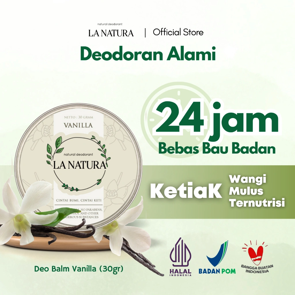 DEODORANT KETIAK ALAMI BPOM La Natura Vanilla Penghilang Bau Badan
