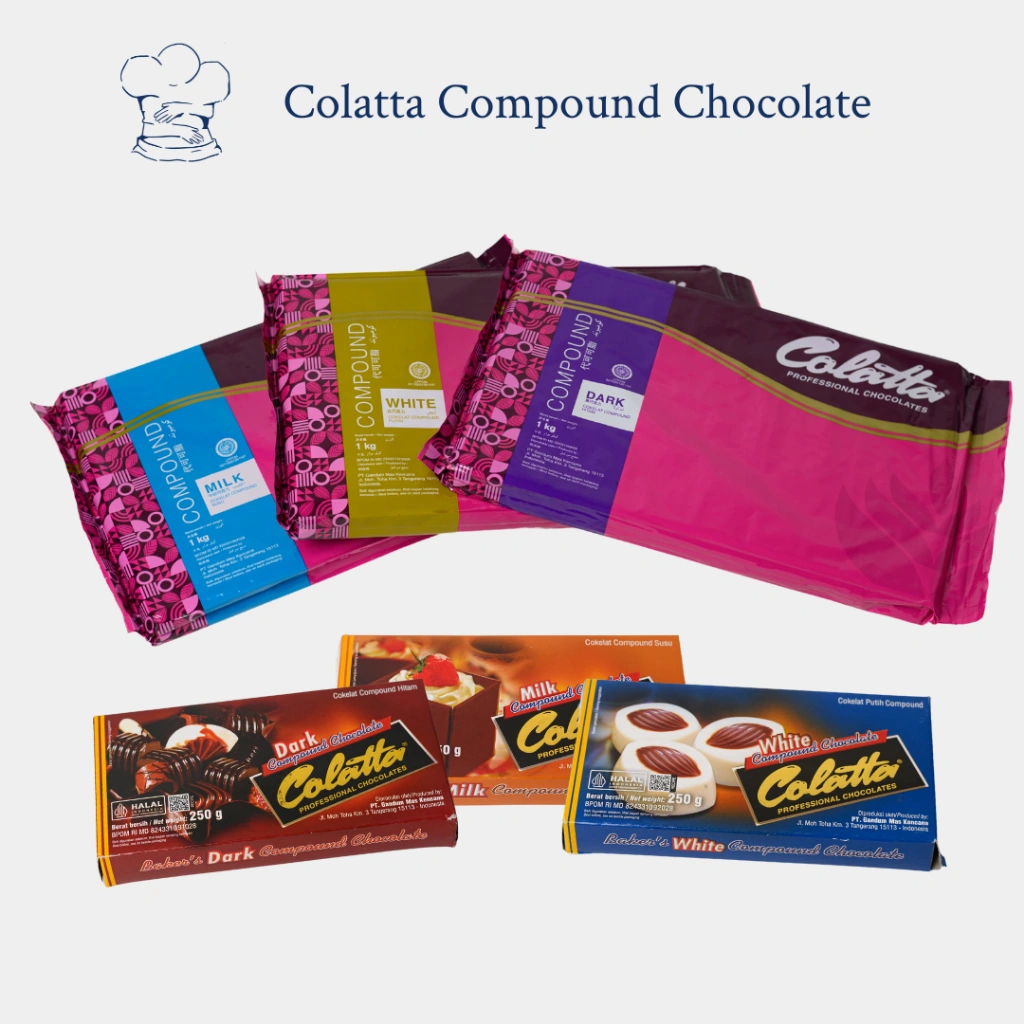 Colatta Dark/Milk/White Compound Chocolate(1kg/250gr) – Coklat Batangan untuk Baking & Dessert