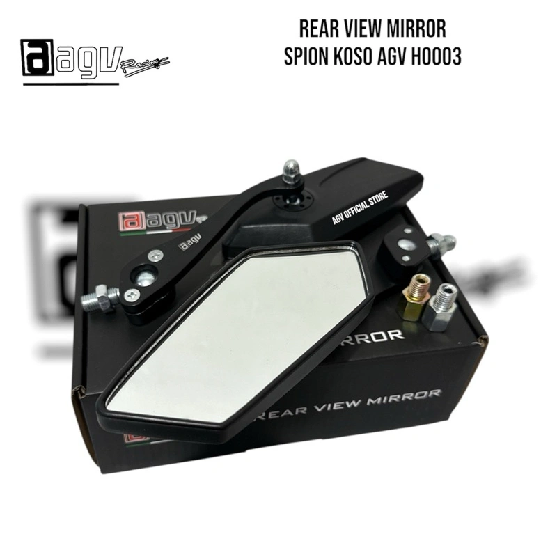 AGV Spion Koso Variasi Black Series Kaca Putih Universal Semua Motor ORIGINAL