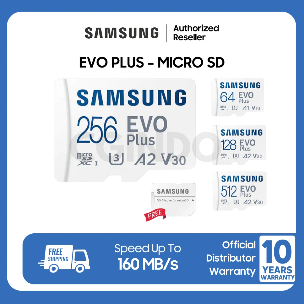 Samsung MicroSD Evo Plus 256GB / 512GB Memory Card HP Micro SD Kartu SD 512 GB Kartu SD 512GB Memori card + FREE Adapter GARANSI 10th Micro SD Sandisk SD Card