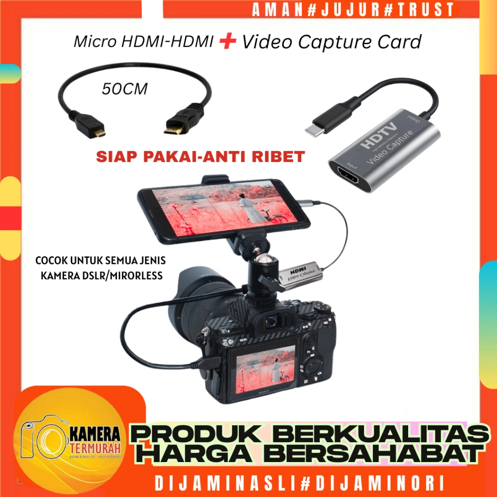 HDTV HDMI Video Capture Card 1080P Type C - Adapter Smartphone As Monitor for Camera DSLR & Mirrorless