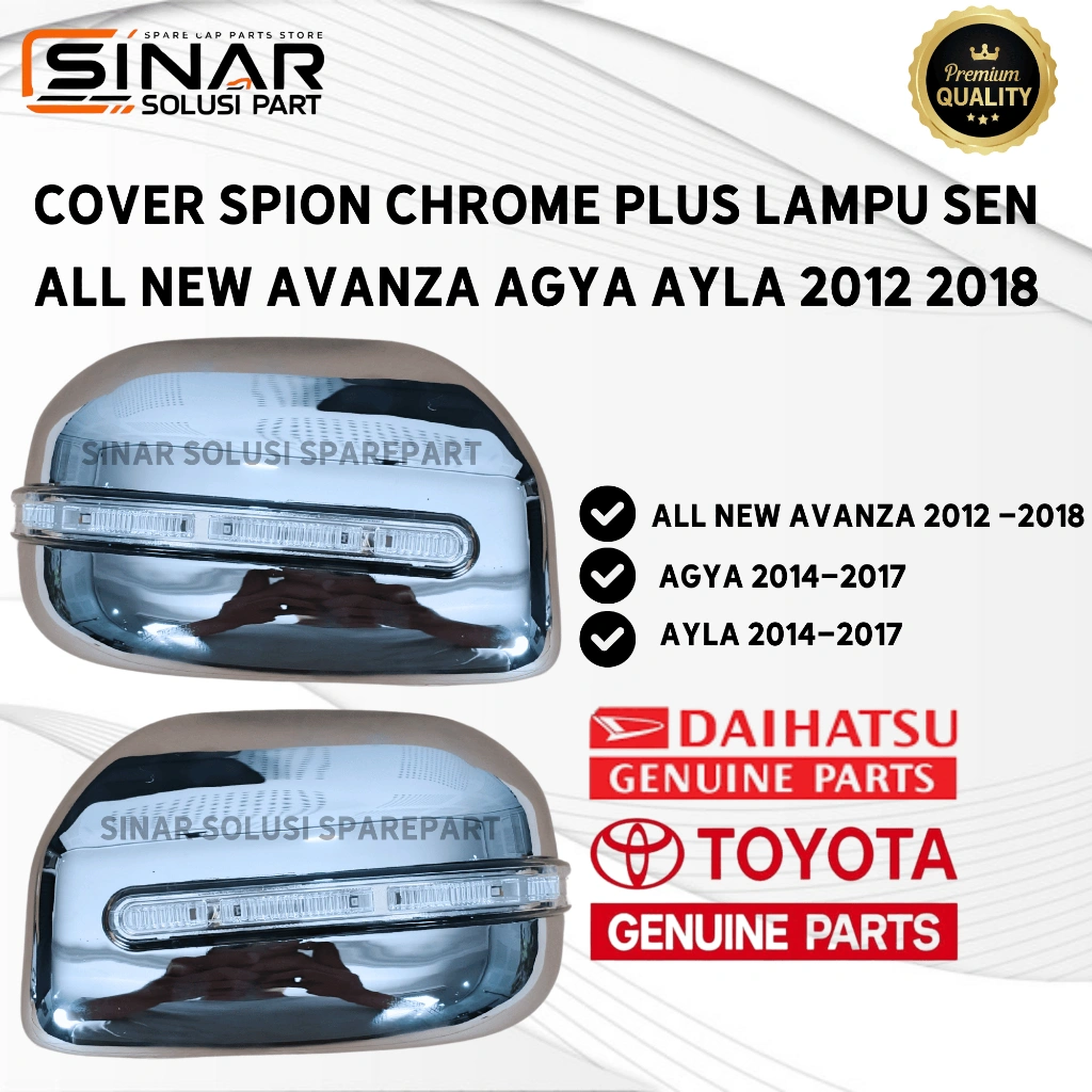 Cover Spion Chrome Avanza Ayla Agya 2012-2018 Kualitas Terbaik Harga 1 pcs