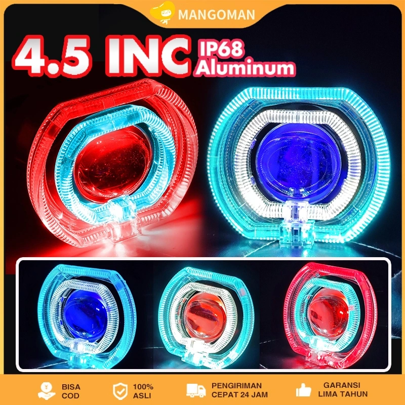 ORIGINAL Projie Biled Cut Off 4,5 Inc Lampu Lensa Jauh Dekat 30watt Waterproof Projie Biled Full Aluminium Dengan Shroud High Low Terbaru Jamin Terang