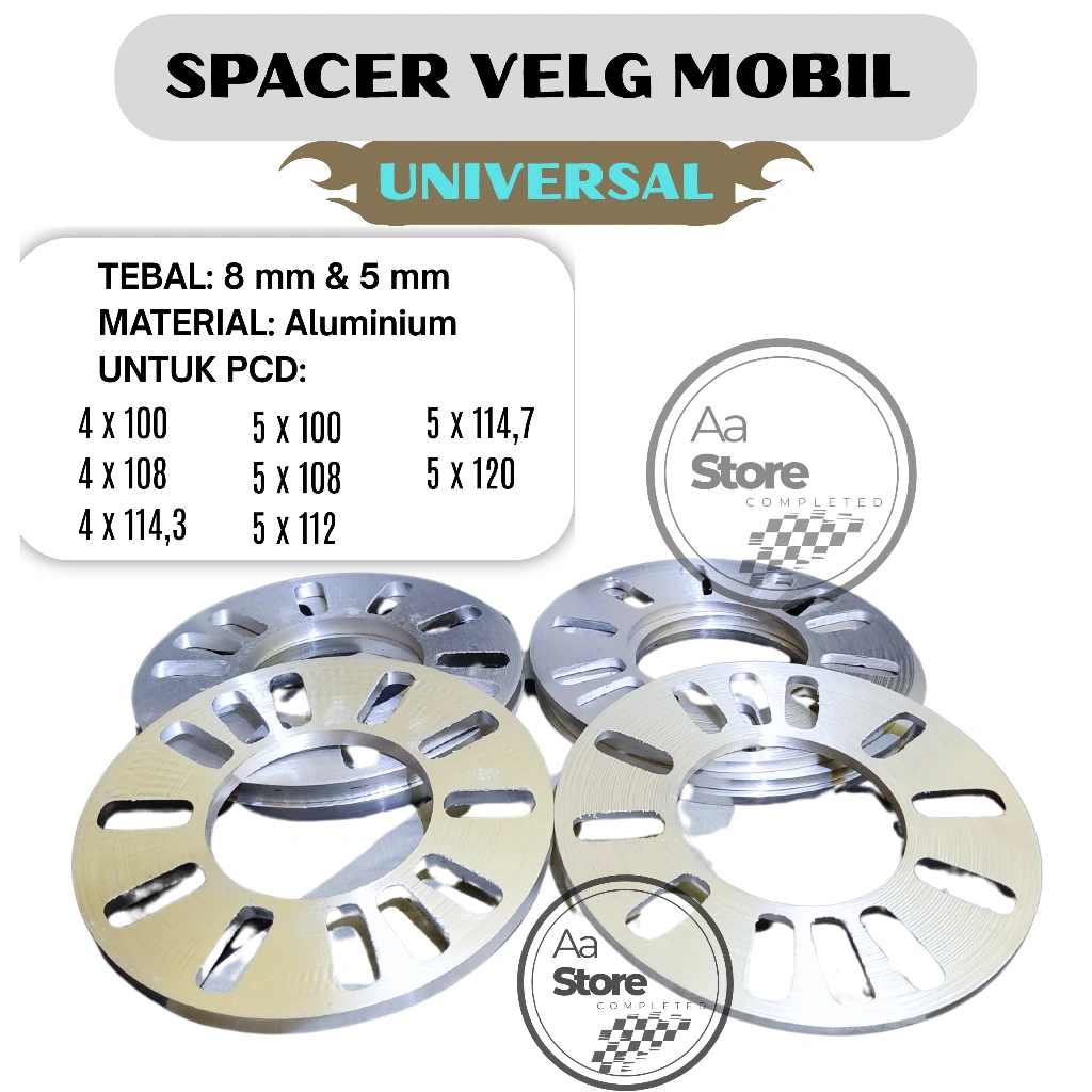 1SET ISI 4PCS SPACER UNIVERSAL VELG MOBIL UKURAN 5MM DAN 8MM