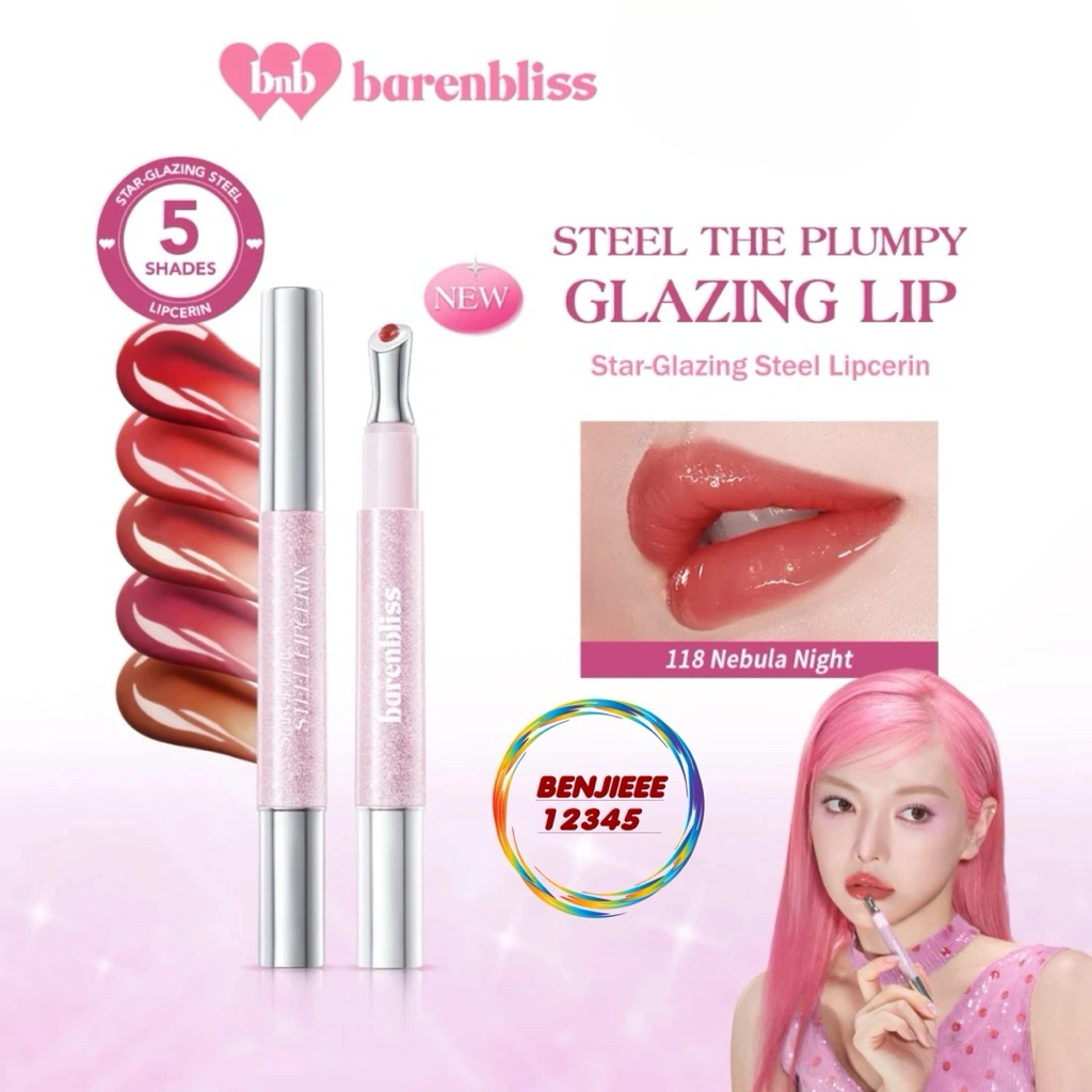 BNB BARENBLISS Star-Glazing Lipcerin Lipstik Liptint Glossy Tahan Lama • 5X Ceramide • 2X Peptides • SPF 25 PA+++ • Vitamin E • Steel Applicator bnb BARENBLISS Baren Bliss Bnb star glazing lip cerin lipstick