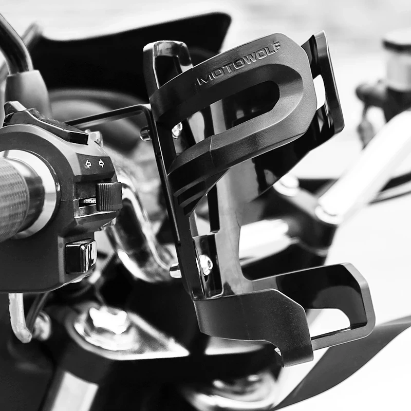 MOTOWOLF Holder Bottle Tempat Botol Minum Bracket Universal Spion Sepeda Motor Aksesoris Touring