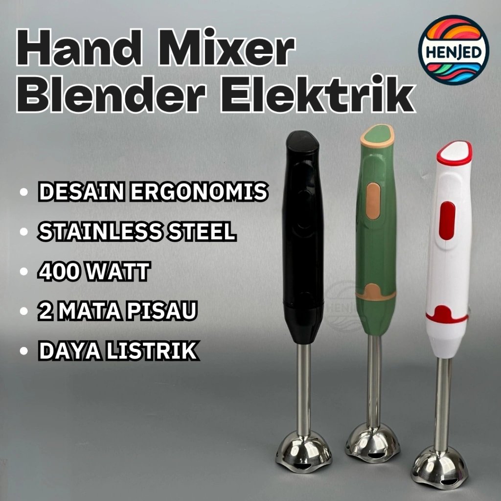 Hand Mixer Blender Tangan Stainlees Steel Multifungsi Pengaduk Susu Bahan Kue Adonan Makanan