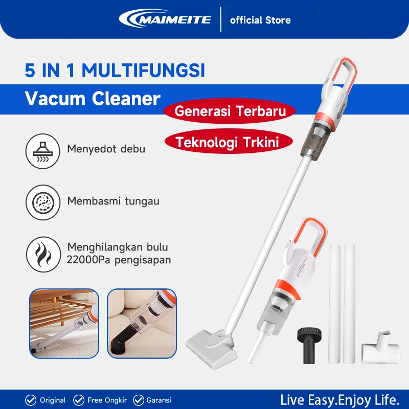 MAIMEITE Vacuum Cleaner 5 in 1 Multifungsi Penyedot Debu/Strong Suction/Handheld Penyedot Debu