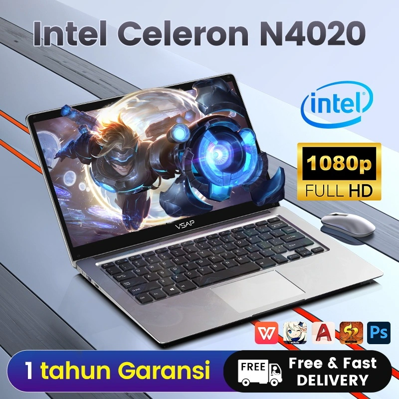 Laptop Celeron N4020 8GB DDR4 RAM 256GB SSD 14 In Windows 11 Pro