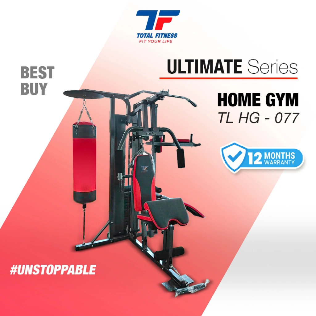 TOTAL FITNESS Alat Fitness Home Gym 3 Sisi Plus Samsak TLHG 077 - Home Gym