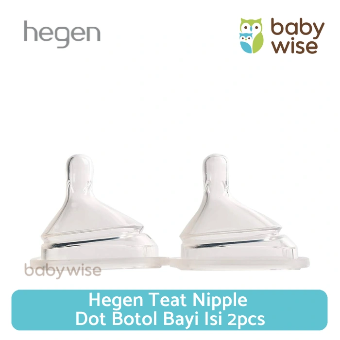 Hegen Teat Nipple Dot Botol Bayi Isi 2pcs - Extra Slow | Slow Flow | Medium Flow | Fast Flow | Thick Feed