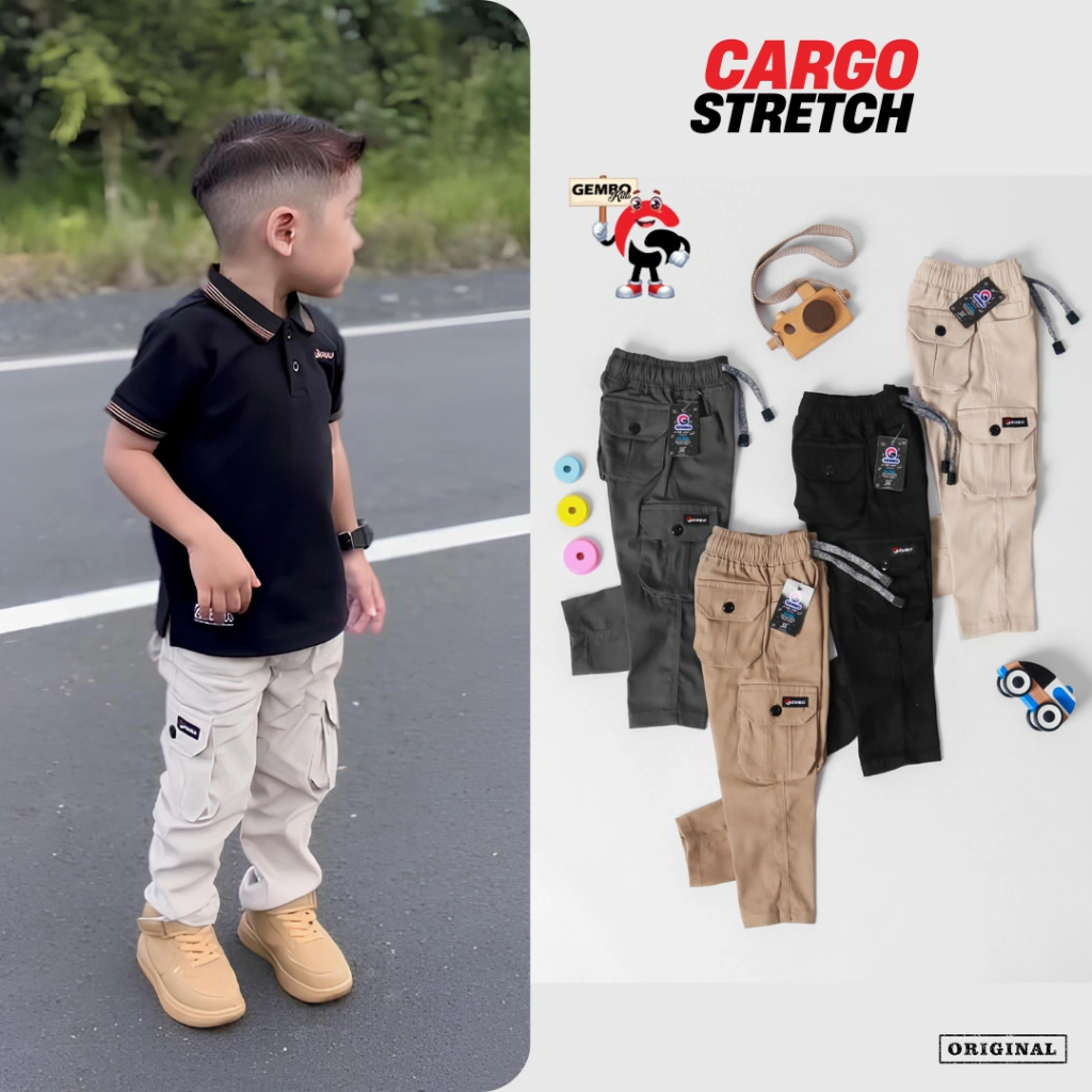 Celana Cargo Anak 1-10 tahun Celana Anak Panjang Laki-laki Cargo - Gembo Kids