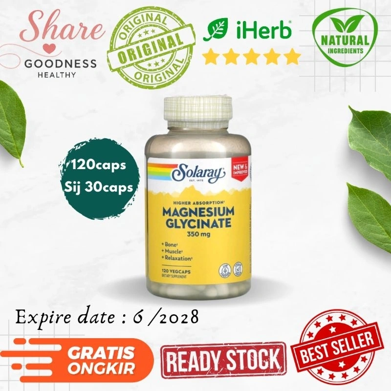 Solaray Magnesium Glycinate Fulljar & ShareinJar Ori100%