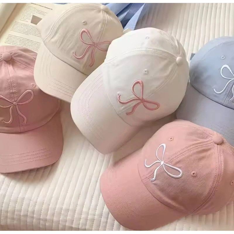 Topi baseball wanita pita bordir model gaya corean style topi perempuan /topi cewek premium tebal PREMIUMNYA TEBAL LEMBUT TIDAK KAKUvirall topi tranding pita dewasa | Topi bassebal wanita murah pita ikat premium
