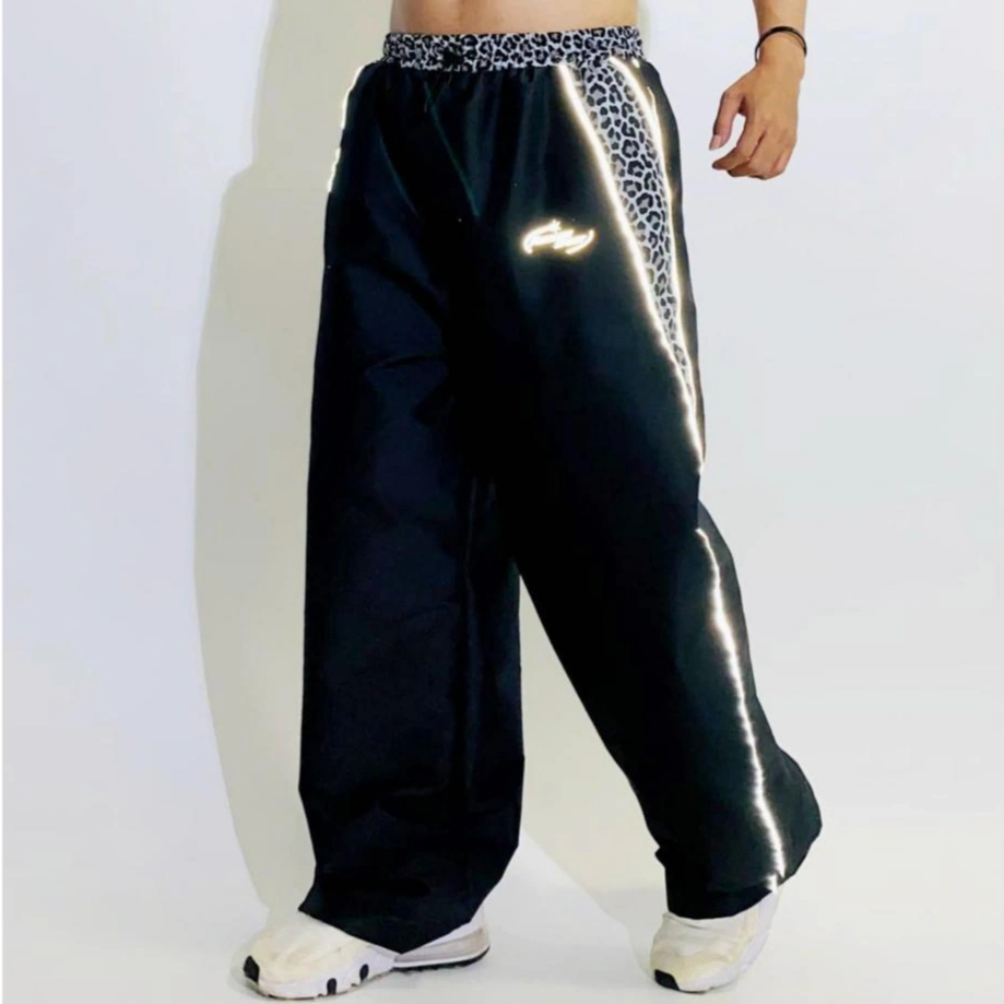 Y2K BAGGY PANTS MOTIF LEOPARD / CELANA LIST REFLECTIVE