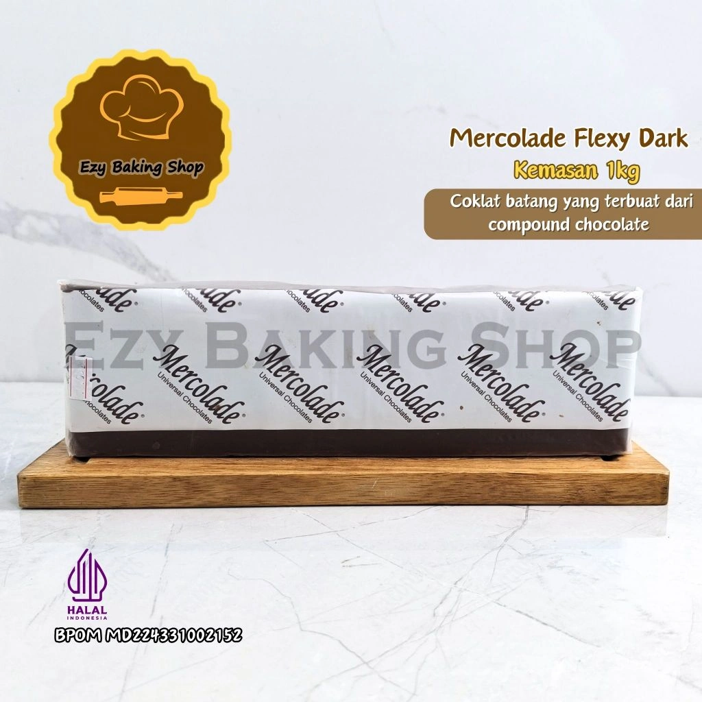 Mercolade Flexy Dark Coklat REPACK 1kg (berat +/-) Coklat Batangan