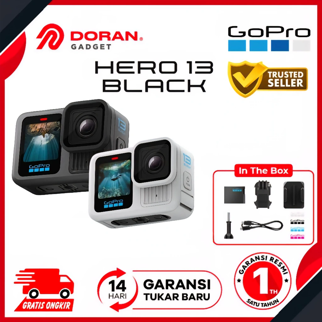 GoPro Hero 13 Black with 27MP 5.3K60 Video Resolution HDR Quality - Garansi Resmi 1 Tahun