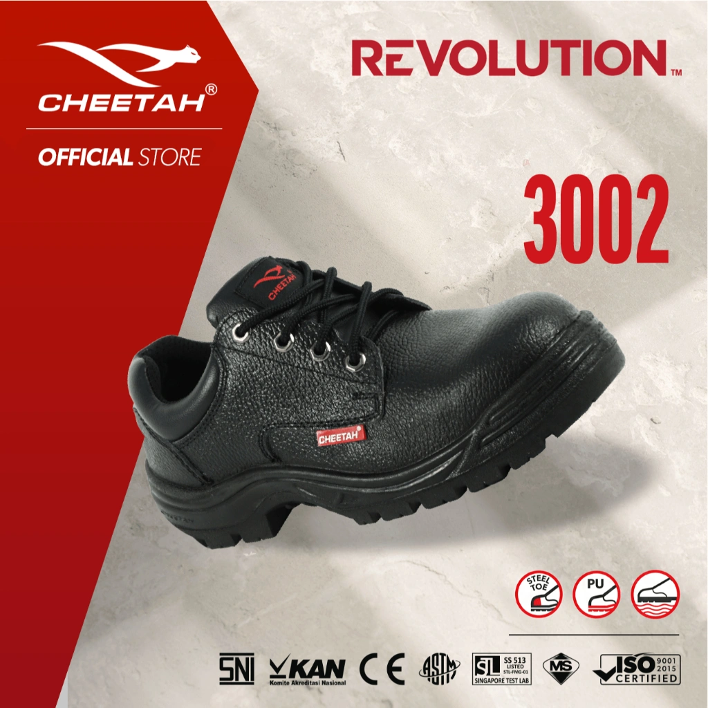 Sepatu Safety CHEETAH 3002H Safety Shoes S1 SRC Revolution