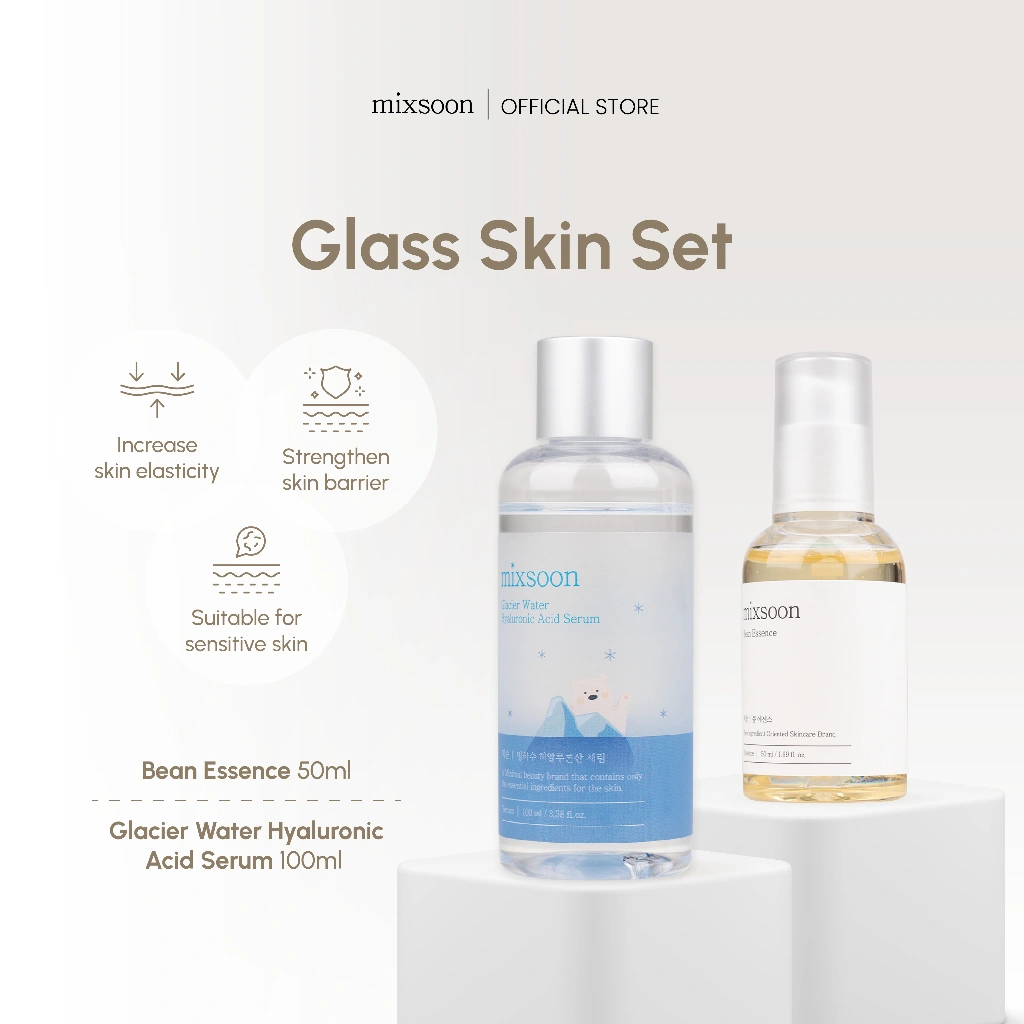 [BEST SELLING BUNDLE MIXSOON] Bean Essence 50ml + Glacier Water Hyaluronic Acid Serum 100ml