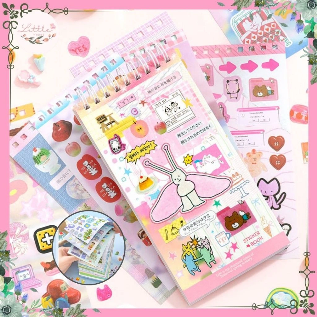 STICKER BOOK Binder Cute Moments Japanese Journal DIY Diary Scrapbook Art Buku Stiker DIY Lucu Unik