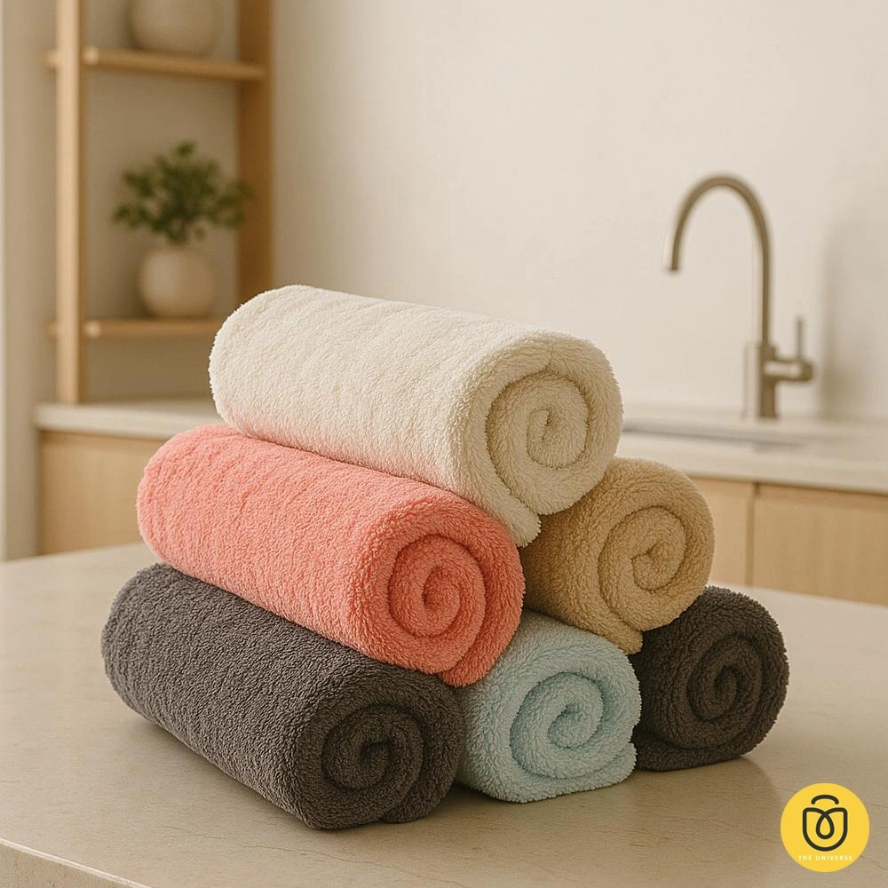 1 Pc Kain Lap Dapur Microfiber Anti Minyak Kain Lap Piring Gelas Kompor Serbaguna – HW237