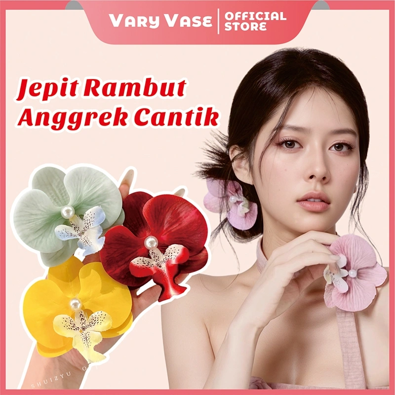 Vary Vase Jepit Rambut Bunga Anggrek Kupu-kupu Orchid Hair Clip Aksesori Rambut Aesthetic Gaya Korean