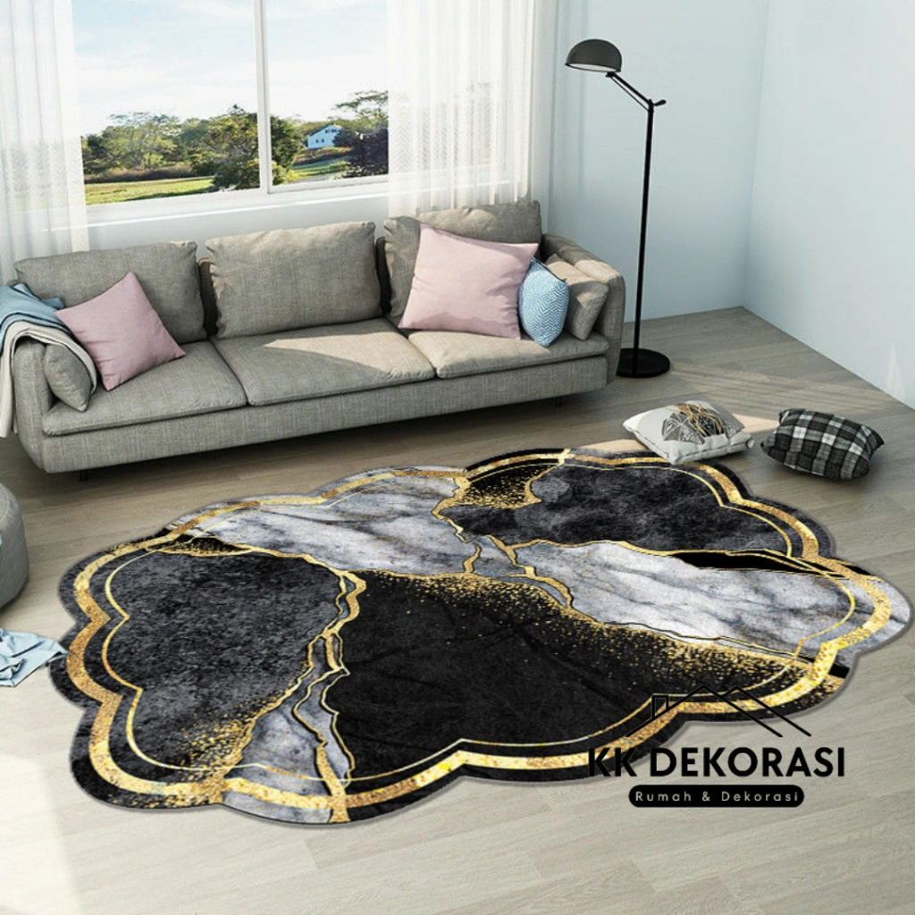 Karpet Estetik Abstrak Marmer 100x150 - KK Dekorasi