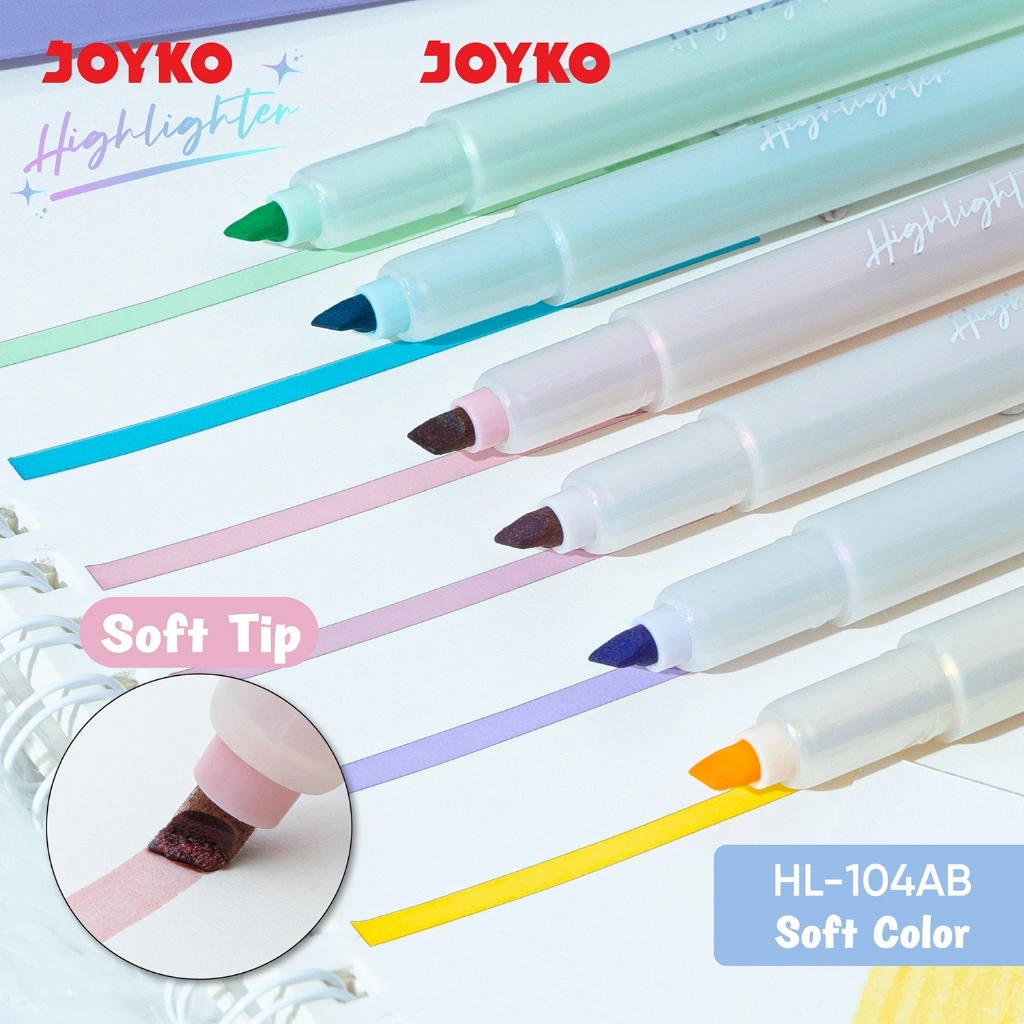 JOYKO Penanda Berwarna Highlighter HL-104 Soft Color
