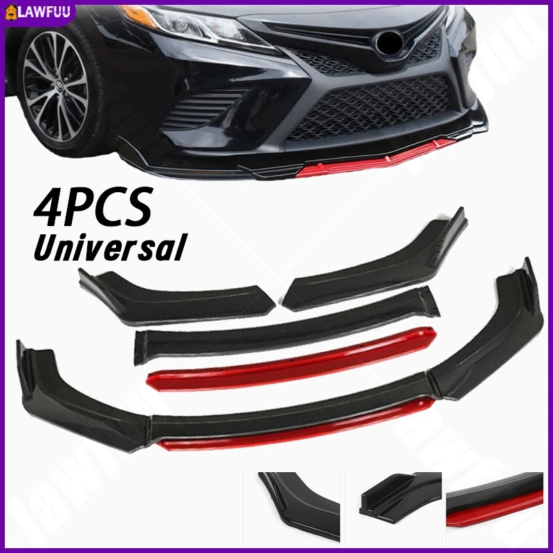 【BARU】 Universal Body Kit Depan Mobil - Bibir Dagu/Splitter Lip Spoiler Diffuser 4PCS - Cocok untuk Mobil Lebar 172-178cm (Bumper Depan) - Material Kuat & Desain Sporty THS