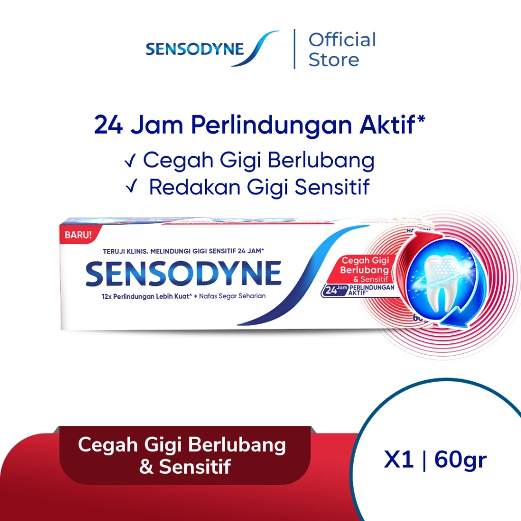 Sensodyne Toothpaste Pasta Gigi Cegah Gigi Berlubang & Sensitif 60gr