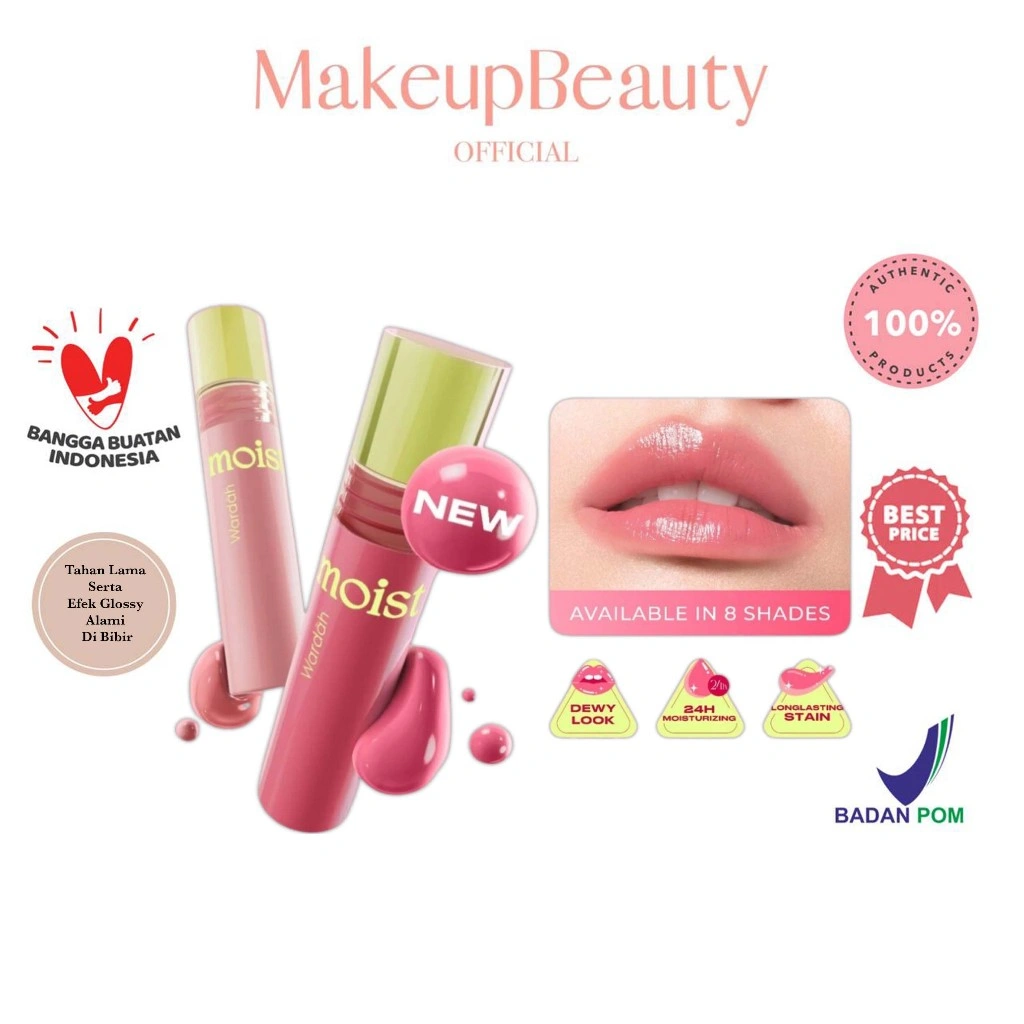 WARDAH Moist Dew Tint 3g - Liptint yang Mengandung Oat Milk dan Pentavitin