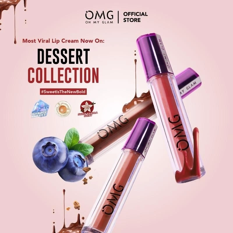 [beli 2 lebih murah] OMG OH MY GLAM Mattelast Lip Cream 28 Cromboloni 29 Berry Pancake 30 Cookie Bomb OMG Lip Vinyl OMG Glassy Tint Lip Tint OMG Vinyl OMG