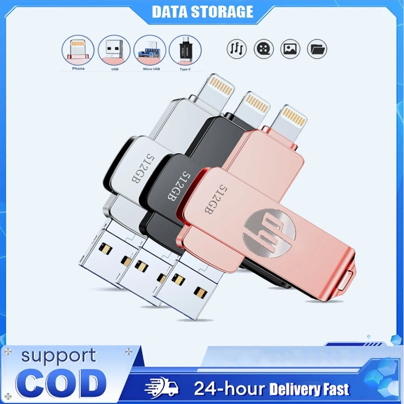 2TB Flashdisk Intended for iPhone, 1TB OTG Data Storage for Photos and Videos, 32GB 64GB USB External Memory Storage Flash Drive Compatible with iPhone Android iPad and Computers (Rose Gold)