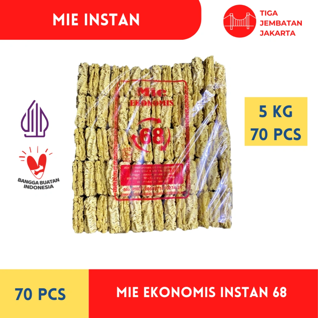 Mie Instan 68  - 1 Bal 5 Kg Indomie tanpa bumbu - Mie kering Mie kuning Mie telur burung dara mie atom bulan indomie mie sedap mie telur cap 3 ayam