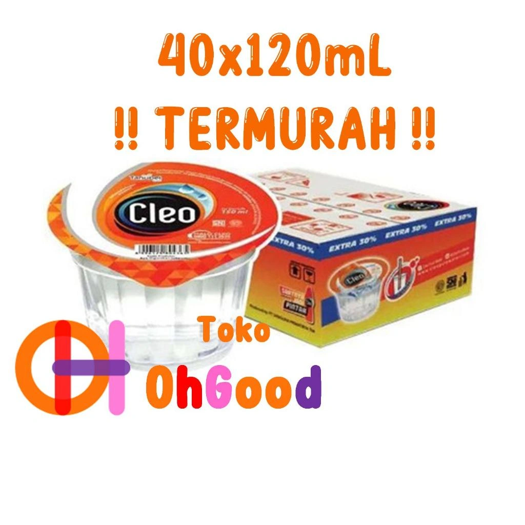 Air Minum Mineral Murni Cleo 120mL 120 mL 150mL 150 mL Cup Gelas AMDK isi 40 per pak box dus