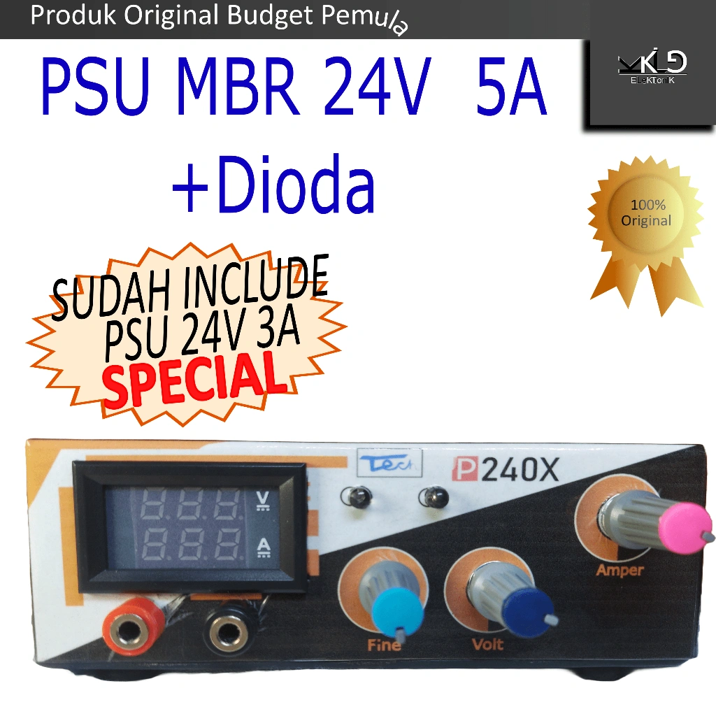 PSU Power Supply MBR 24 Volt 5 Amper komplit siap pakai