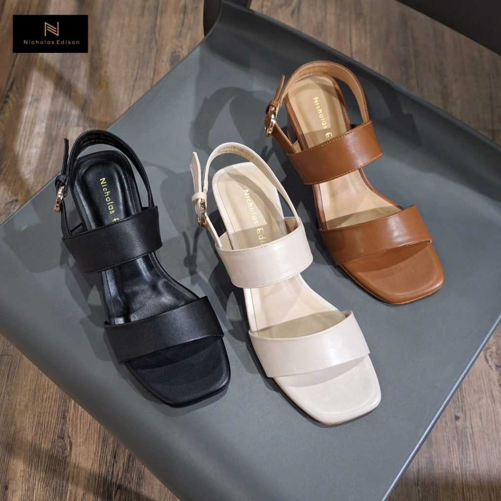 Nicholas Edison Heel Aiko Sandal Block Heels Minimalis Nyaman Terbaru