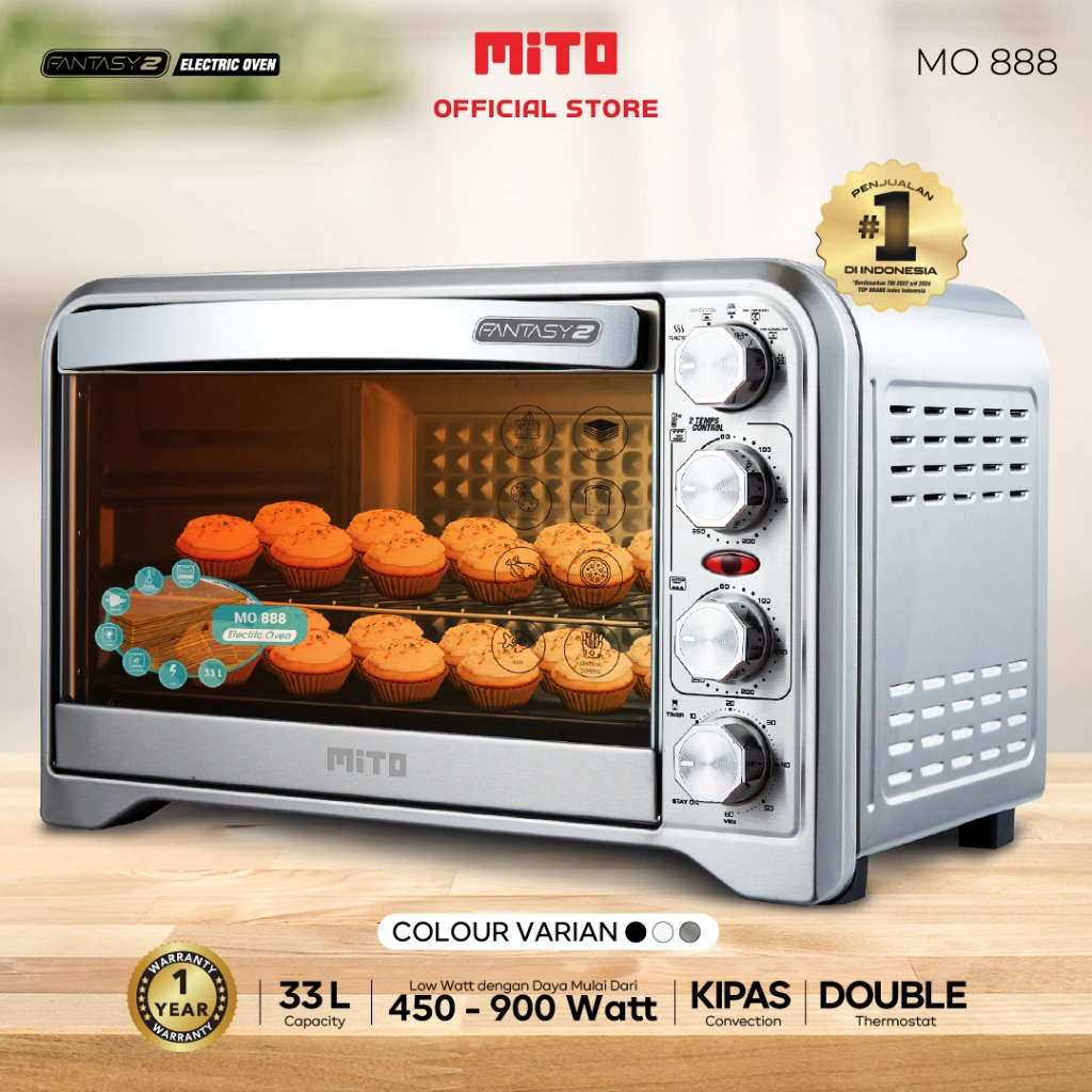 MITO Oven Listrik Fantasy 2 MO888 33L Low Watt Pemanggang Kue