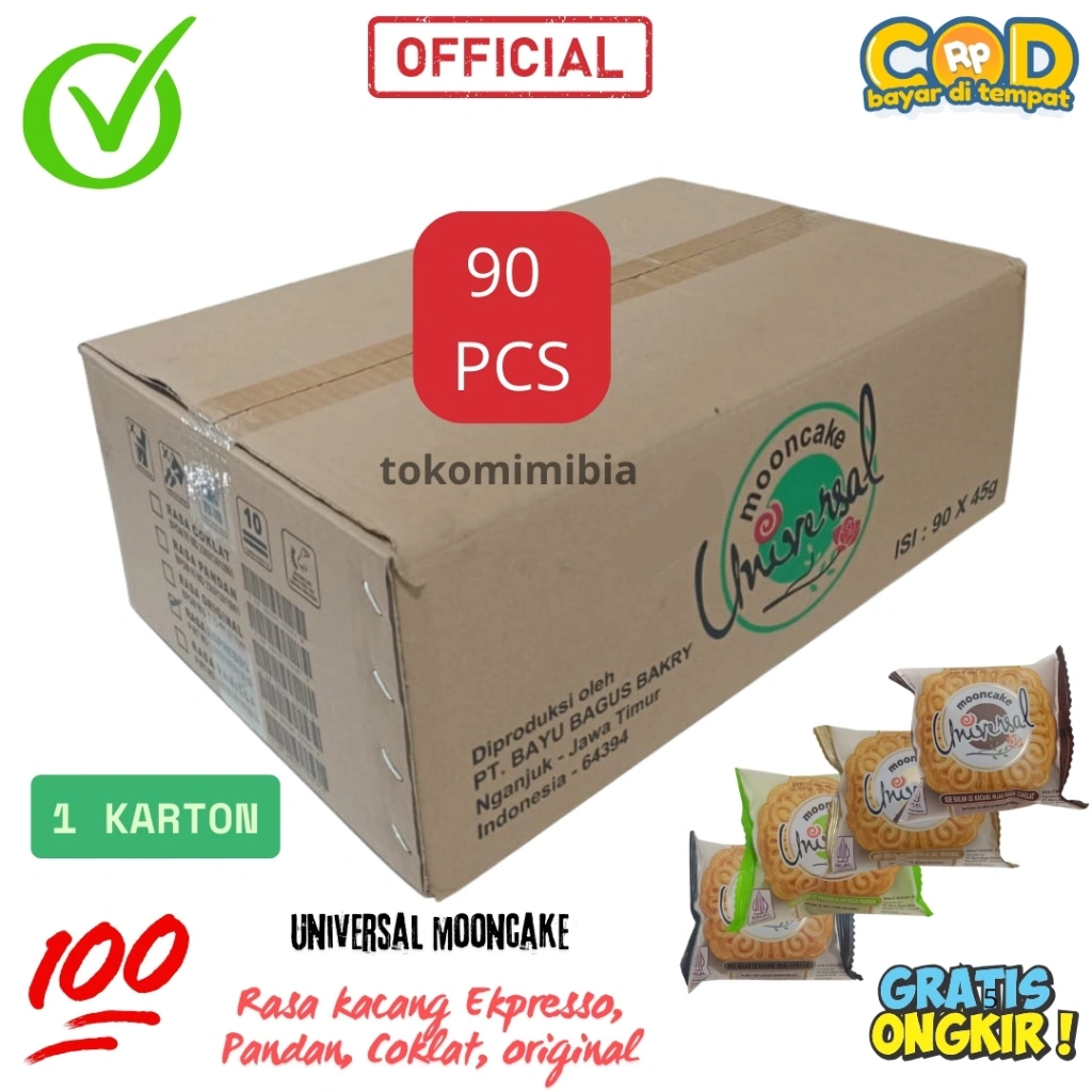 Mooncake Exp Di Jamin Lama Halal Universal 1 Kardus 90 Pcs Kue Pia - Kue Bulan