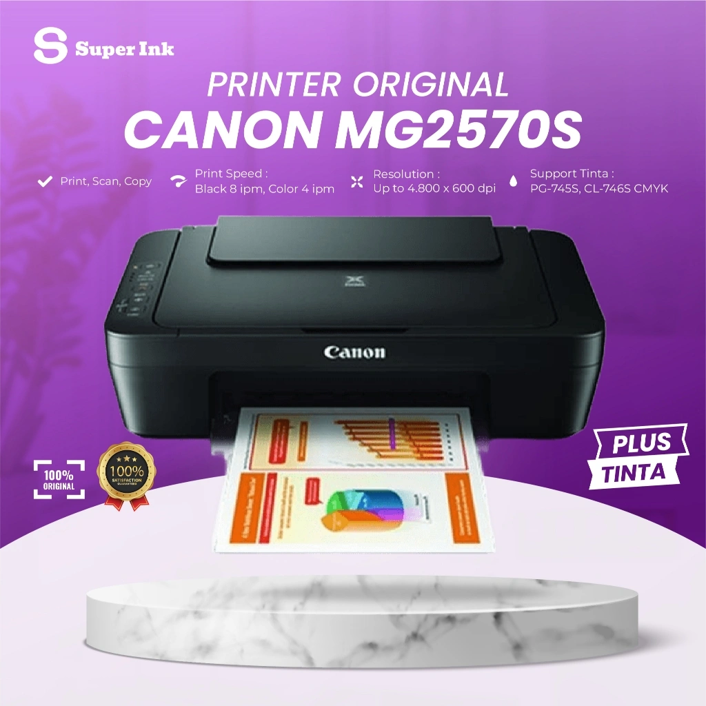 Printer Canon PIXMA MG2570s Print Scan Copy - Baru Garansi Resmi | E470 Wifi cartridge 745s 746s