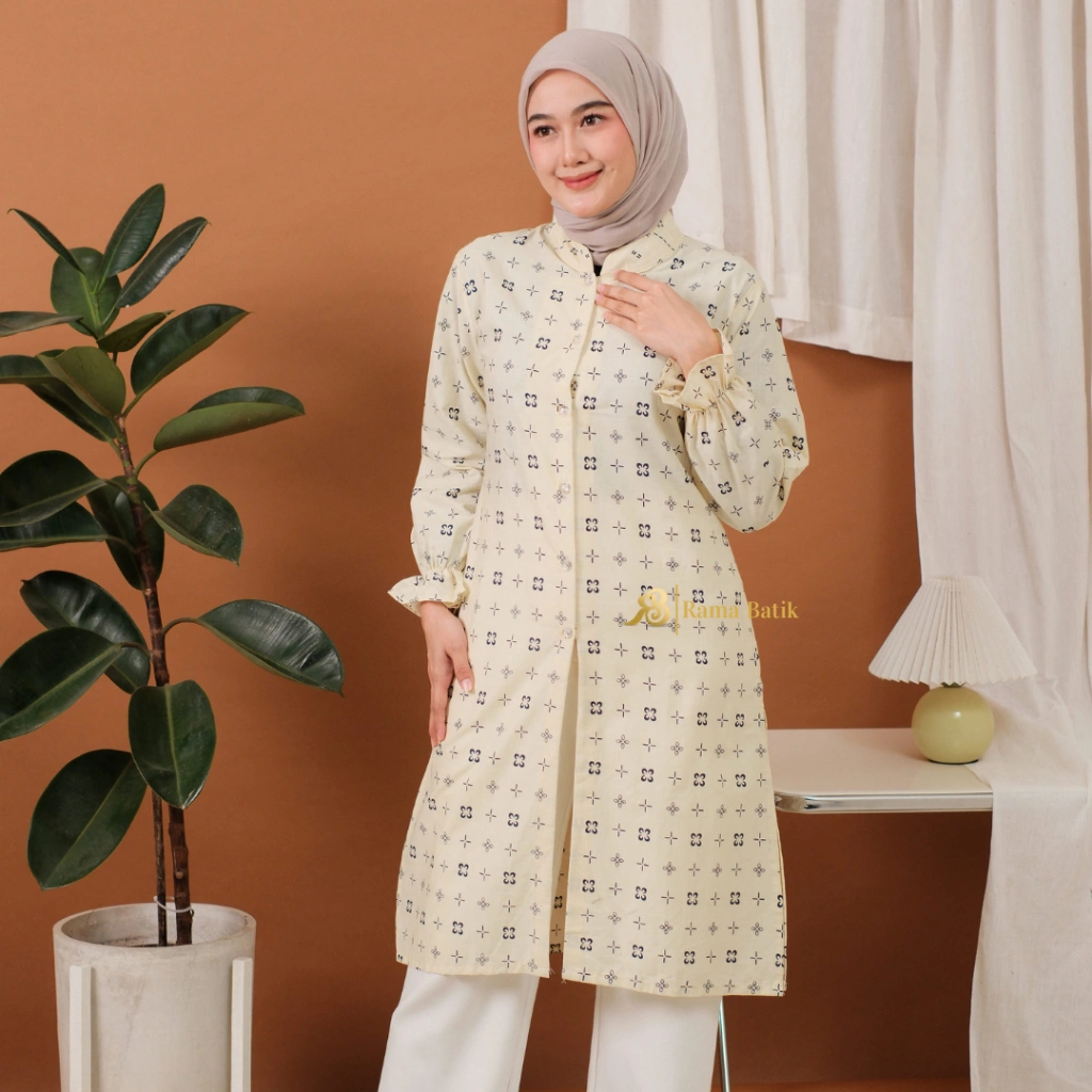RAMABATIK - Batik Couple Terbaru Baju Batik Couple Modern Motif Ketupat Ready Seragam