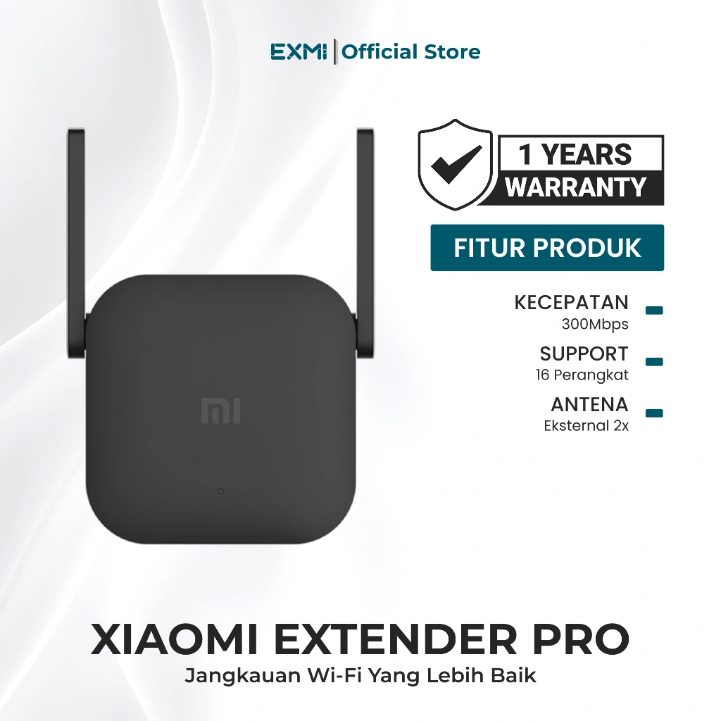 Xiaomi WiFi Range Extender Pro | 2 Eksternal Antena | Kecepatan Hingga 300Mbps