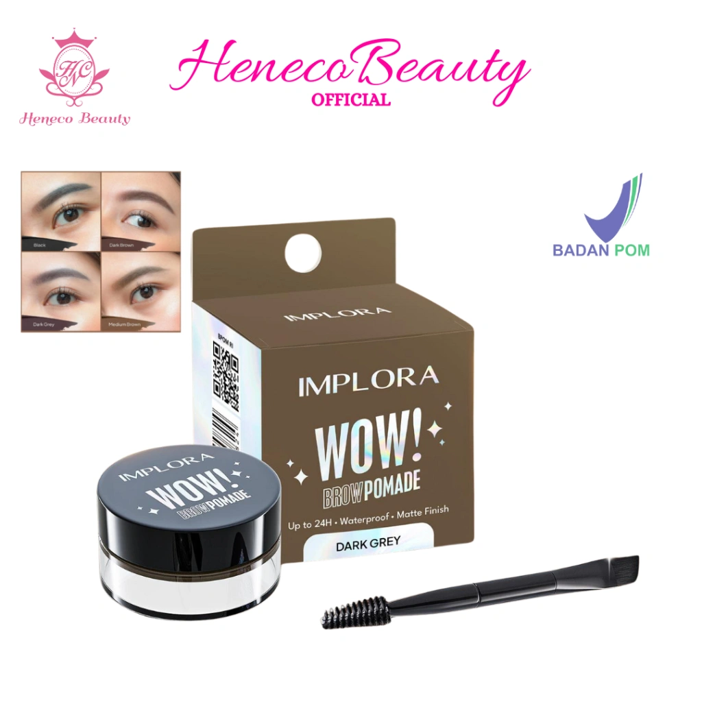 IMPLORA Wow Brow Pomade 2.5gr / Eyebrow Gel Tahan Air Waterproof & Matte Finish