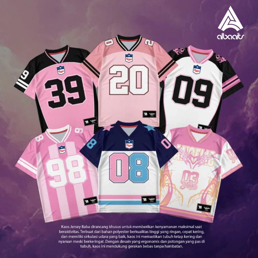 Baba Aparel Baju Jersey Streetwear Milano Premium Korean Style /  Retro / Rugby / Hockey / Vintage / NFL / Bola
