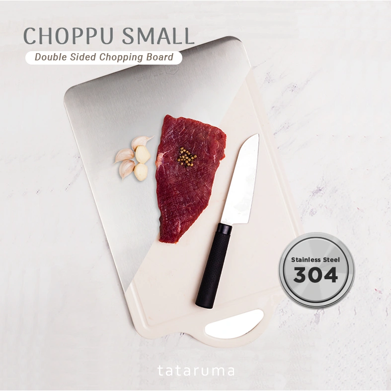 TATARUMA Choppu Small - Talenan Premium Stainless Steel 304 2 Sisi Anti Bakteri Jamur Higienis Double Sided Cutting Chopping Board