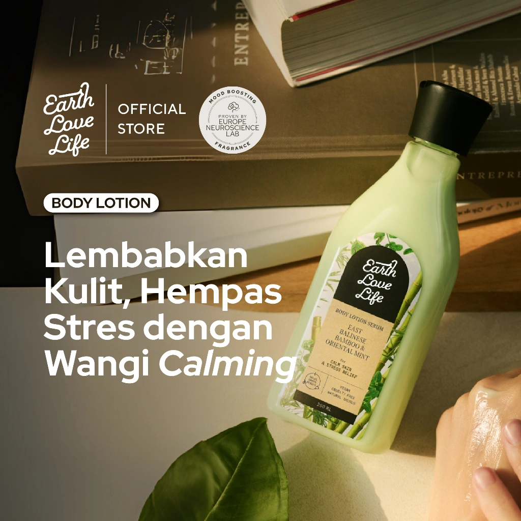 Earth Love Life East Balinese Bamboo & Oriental Mint Body Lotion 250 mL Body Serum | Lotion Wangi | Lotion Melembapkan | Lotion Kulit Sensitif | Lotion Mencerahkan | Lotion Niacinamide | SPF | Alergi | Lotion Cerah | Lotion Premium