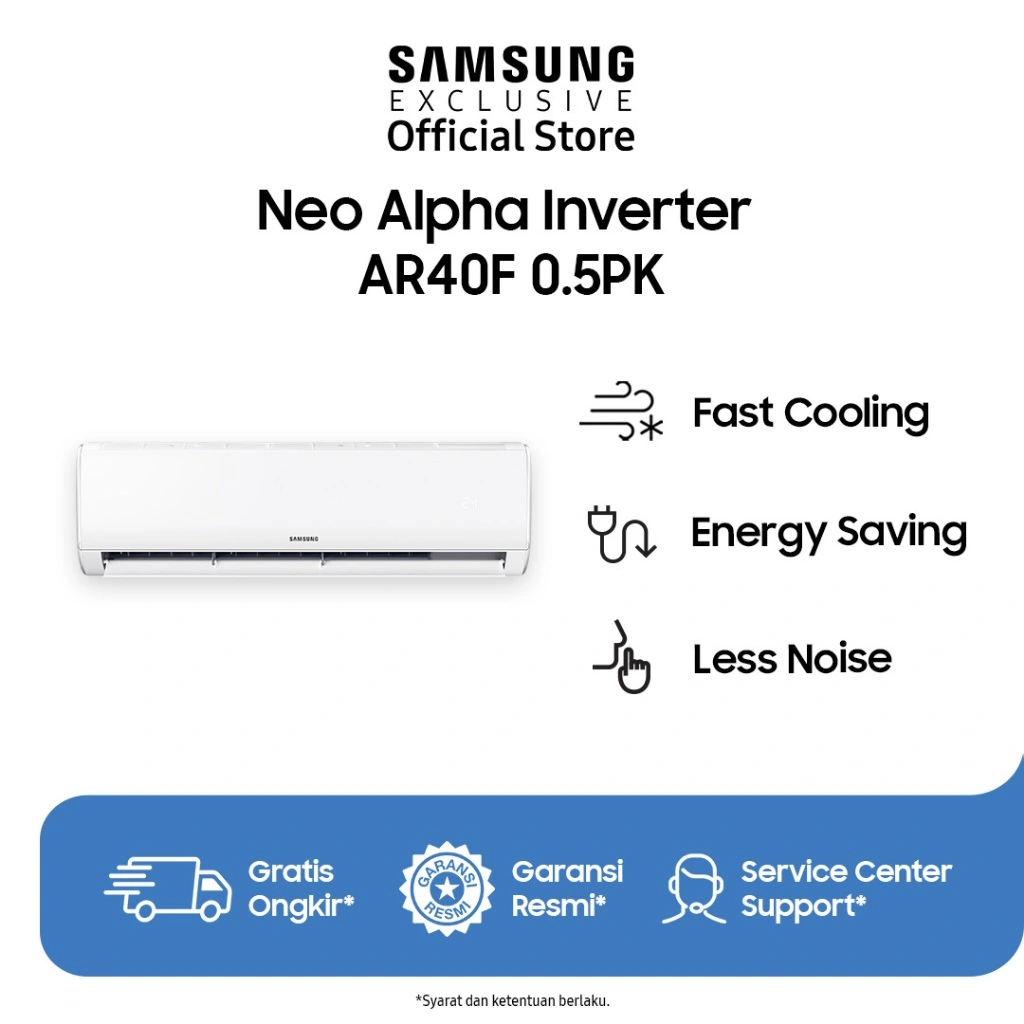 Samsung Neo Alpha Inverter AC 0.5PK AR40F | Fast Cooling | Less Noise | AR40F05D0AMNSE