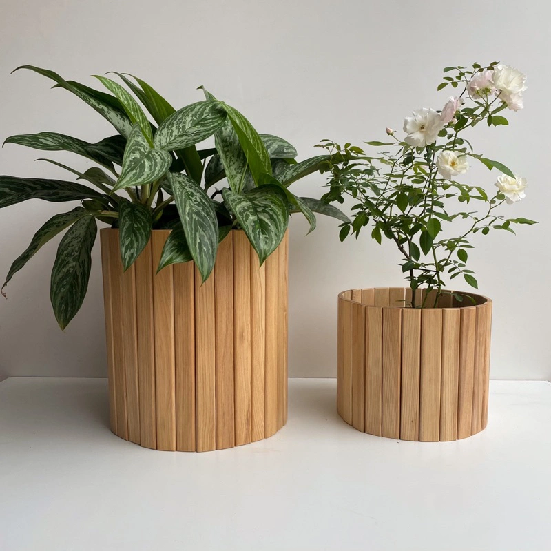 Cover Pot Vakansi Cover Pot Tanaman Aesthetic Kayu